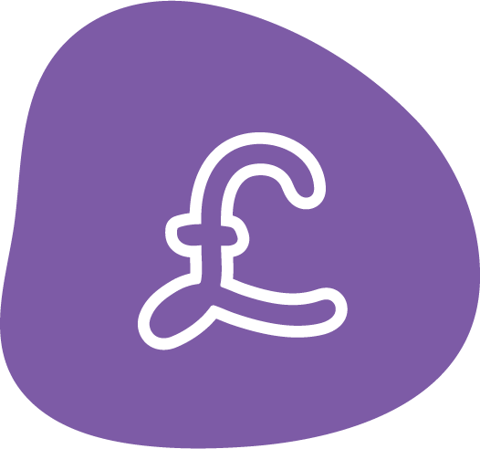 pound icon on purple background