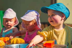 Children playing with blocks